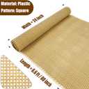 Plastic Rattan Square Webbing Roll, 24 in x 6.6 Ft, Faux Cane Webbing for DIY Home Decor Projects, Pre-Woven Open Mesh for Furniture, Bed, Cabinet, Wardrobe, Room Divider, Light Shade