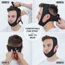 Anti Snore Chin Strap [Upgraded], Vosaro Snoring Solution Effective Anti Snore Device, Adjustable and Breathable Stop Snoring Head Band for Men Women, Black