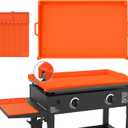 Full Wrap-Around 36" Silicone Griddle Cover for Blackstone, Include 16" Silicone Spatula MatPremium Heavy Duty Food Grade Reusable Grill Mat, Blackstone Griddle Accessories Protective Cover (Orange)
