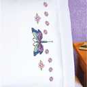 Janlynn Dragonfly Pillowcase Pair Stamped Cross Stitch, 20 by 30-Inch, White