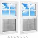 2 Pack Shed Window, 24" x 36" Flush Mount Window with Tempered Glass and Fiberglass Screen, Small Sliding Windows for Shed, Chicken Coop, Playhouse, Household, Garage, Barns, White