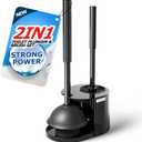 2 in 1 Toilet Plunger and Brush SetExtended Handle PlungerToilet Bowl Brush Plunger Set, Bathroom Cleaning Tools Toilet Brush Plunger ComboCleaning BrushBathroom Cleaning Supplies (Black)