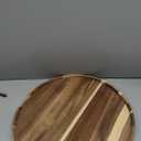 20'' Wood Lazy Susan for Countertop Acacia Large Turntable Rotating Serving Tray for Table Top Non Skid Kitchen Tray Revolving Condiment Spice Rack Table Organization Storage, Natural