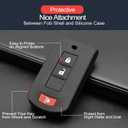 2pcs Compatible with Mitsubishi Eclipse Cross Lancer Mirage Montero Outlander Montero Sport Outlander Sport Smart 3 Buttons Key Fob Cover Case Key Chain Protector Holder