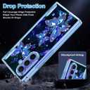 Hekodonk for Galaxy Z Fold 7 Case,[Compatible with MagSafe][Glow in The Dark][Front Screen Protector][Stand][Hinge Protection],Slim Fit for Women Girls for Samsung Galaxy Z Fold 7,Blue