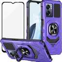 Ailiber for AT&T Propel 2 5G Cell Phone Case, Cricket Magic 2 Case with Screen Protector, Ring Kickstand for Magnetic Car Mount, Rugged Shockproof Heavy Duty Cover Case for Magic 2-Purple