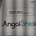 Angol Shiold Elongated Toilet Seat - Slow Close Hinges, Ergonomic Design with Grip-Tight Bumpers, Safe Easy-Clean PP Material (White, 18.5" Elongated)