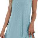 BKRIVE Coverup Summer Dresses for Women 2026 Eyelet Casual Loose Sleeveless Sundresses Tank Dresses with Pockets (XL)