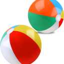 REGUICORP 2 Pack Beach Balls, 20 Inch Beach Balls, Rainbow Color Pool Toys Pool Balls for Swimming Pool, Beach Toys Inflatable Ball for Summer Parties and Water Games
