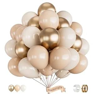 Nude Beige Neutral Balloons, 12 Inch Beige Nude Champagne Gold Latex Balloons, Cream Wedding Balloon for Birthday, Engagement, Boho Wedding, Baby Shower, Mother's Day, Bride Party Decoration