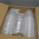 17 oz Disposable Clear Plastic Cups With Flat Lids Perfect for Cold Drinks Coffee Smoothie Dessert Cups 50 Pack (EXP 12/31/56)