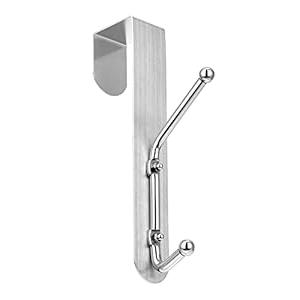 AdirOffice Over The Door Hook, Heavy-Duty Door Hanger Hook for Coats, Towels, Backpacks, Hats, Robes, & More - Over Door Hook with Aluminum Alloy Back Plate and Chrome Plated Iron Hook ( 12 Pack )