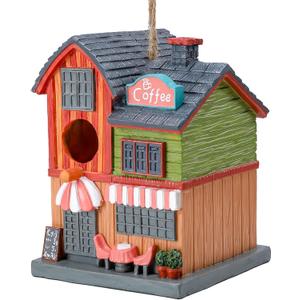 Yinns Bird House for Outside, Birdhouses for Outdoors Nesting, Decorative Coffee Store House Bird Houses for Yard Garden Decor, Water Proof