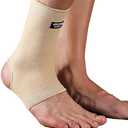 SPOTBRACE Ankle Brace Compression Sleeve(2 PACK),Breathable Ankle Support For Men Women, Foot Compression Sock for Swelling, Plantar Fasciitis, Sprain, (Large, Nude)
