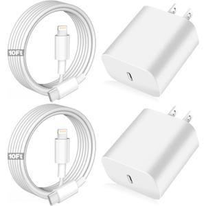 iPhone Fast Charger,Apple Charger Super Quick iPhone Charger Fast Charging,2Pack 10FT Long Type-C to Lightning Cable Cord USB C Wall Charger Block Adapter for iPhone 14 13 12 11/13Pro Max/12Mini/XS/XR (White)