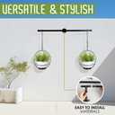 Hanging Planters for Indoor Plants - Plant Hanger Indoor Rod with 2 Diamine Plastic Pots, Ceiling or Wall Planters, Hanging Flower Pots - Plants NOT Included