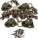 6pcs Retro Toggle Latch Iron Hasp Lock with Padlock Hole for Wooden Boxes Toolboxes Jewelry Cases Easy Installation Vintage Design High Strength Metal Buckles