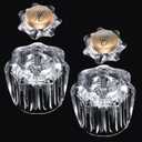 Enhon 1 Pair Bathroom Faucet Knobs Replacement, Bathtub Faucet Handles Compatible with Delta/Delex/Peerless, Hot and Cold Sink Faucet Knobs Replacement Parts in Clear Acrylic, Include Screws