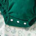 Noubeau Infant Baby Girl St.Patrick's Day Dress Ruffle Long Sleeve Romper Top Lucky Clover Print Skirt Outfits+Headband(Green-1,9-12 Months)