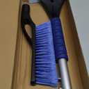 EcoNour 27" Car Snow Brush and Ice Scrapers for Car Windshield (2 Pack) | Scratch Free Bristle Head Snow Brush & Tough Window Snow Scraper with Aluminium Body | Snow Removal Winter Car Accessories (Blue & Orange)