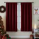 Simplebrand Ava Burgundy Blackout Curtains for Bedroom 63 Inch Length 2 Panels Set, Nursery Thermal Insulated Energy Saving Rod Pocket Window Treatment Curtains Blackout Drapes,  Burgundy, 40"W x 63"L (Pack of 2)