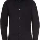 Calvin Klein Boys Long Sleeve Slim Fit Dress Shirt, Button-Down Style with Cuffs & Shirttail Hem, Size 18