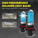 Headlight Bulbs Fit For Dodge Ram 2002-2007, 9007 High Low Dual Beam 9006 Fog Lights Combo, Super Bright 5500K White Light High Performance Halogen Light Bulbs, 4PCS