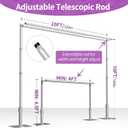 10x10ft Double Crossbar Pipe and Drape Stand Kit, Heavy Duty Backdrop Stand Adjustable, Sturdy Metal Back Drop Decoration Frame with Flat Base for Parties, Flower Wall,Wedding,Trade Shows,Photography, 10ftx10ft
