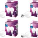 PHILIPS LED 60W A19 8-Pack Ultra Definition Daylight (5000K) 800 Lumen (8W = 60W) Dimmable Frosted Flicker-Free Light Bulbs