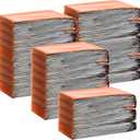 Chumia Emergency Thermal Blanket Bulk 83 x 63 Gigantic Foil Space Blanket Survival Reflective Accessories Gift for Homeless Camping Gear First Aid Hiking Outdoor (Orange)