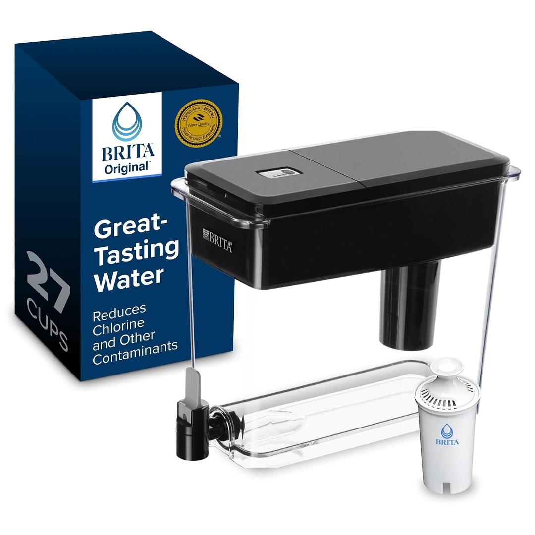 Brita UltraMax Large Water Dispenser with Standard Filter, BPA-Free, Reduces Copper, Cadmium and Mercury Impurities, Lasts 2 Months or 40 Gallons, 27-Cup