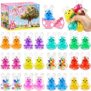 Easter Egg Fillers for Kids Adults, Easter Squishies Bunny Stress Balls for Kids Adults, Easter Egg Stuffers, Bunny Squishy Toys Easter Basket Stuffers Party Favors Gifts 24PCS