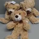 MorisMos 3Pcs Teddy Bears Bulk Baby Shower, 14inch Cute Teddy Bear Stuffed Animals Plush, Small Stuffed Bears on Centerpiece Baby Shower, Brown