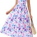 GRACE KARIN Summer Floral Maxi Sundresses for Women 2026 Spaghetti Strap Beach Boho Dress Casual Fashion Clothes with Pocket (XXL)