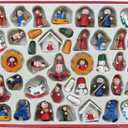 Kurt Adler Petite Treasures Wooden OrnamentMini, Set of 48