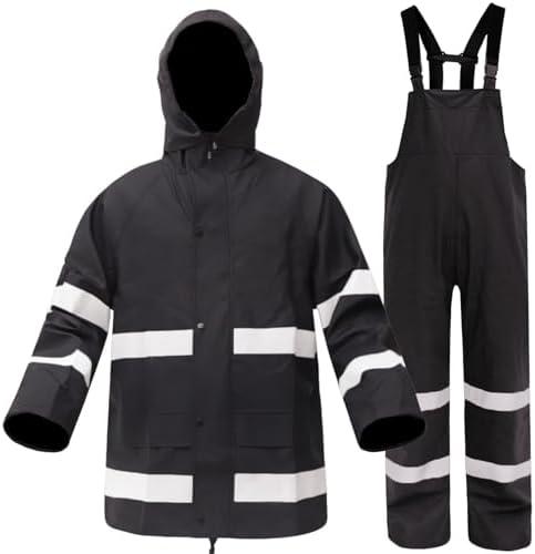 Rizzon Rain Suits for Men Women Waterproof Heavy Duty Rain Gear Hi-Vis Rain Jacket & Pants for Fishing, Camping XXL