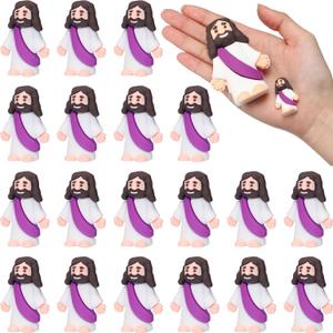Barydat 3.2 Inch Easter Large Jesus Figures Bulk Jesus Figurine Toys for Hide and Seek Classic Christ Savior Doll Religious Party Favors for Easter Egg Stuffers Sunday School Baptism Gifts(20 Pcs)