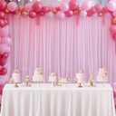 20ft X 10ft Baby Pink Tulle Backdrop Curtain for Parites, Sheer Photo Backdrop Curtains Fabric Drapes for Wedding Baby Shower Birthday Party Bridal Girl Shower Background Decorations