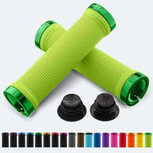 Bike Grips, Bike Handlebar Grips, Mountain Bike Grips Handlebar, MTB Grips, Bicycle Grips BMX Grips, Bicycle Handlebar Grips Handles for Adults. Ebike, MTB, Scooter, Lock on (green)
