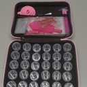 LYMUSUMI 30 Slots Diamond Art Storage Containers for Adults Portable Bead Storage Boxes for Diamond Painting Accessories and Tools（Pink）