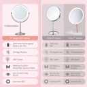 9" Lighted Makeup Mirror, 1X/20X Rechargeable Magnifying Mirror with 3 Color Dimmable Lights for Bedroom Tabletop, Base Charging and Switch, Women Gift