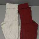 HiPeep 4 Pack Knitted Christmas Stockings - 18 Inch Large Family Christmas Stocking Set Red and White, Xmas Stocking for Fireplace,Christmas Decorations, Knit-4pack-d