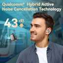 EarFun Free Pro 3 Noise Cancelling Wireless Earbuds, Hi-Res Sound, Snapdragon Sound with Qualcomm aptX Adaptive, 6 Mics ENC, Bluetooth 5.3 Earbuds, Multipoint Connection, Custom App, Wireless Charge (Brown Black)