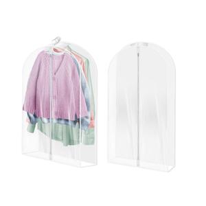 43"Garment Bags for Hanging Clothes and Travel with 4" Gusseted, Suit Cover for Clothes,Coats,Suit,Jackets,Dress,Shirts,Skirt. (Black-43"-1pcs-Double zipper-Thickened 80G Non-woven Fabric)