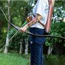 Deerseeker Outdoor Archery 54" Traditional Bow Hunting Longbow with Bamboo Core Limbs Handmade Recurve Bow RH/LH for Targeting Practice Shooting Youth & Adults Bow Set