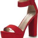 DREAM PAIRS Women's Platform Heel Sandals, Open Toe Ankle Strap Heel Fashion Wedding Party Dress Sandals Shoes