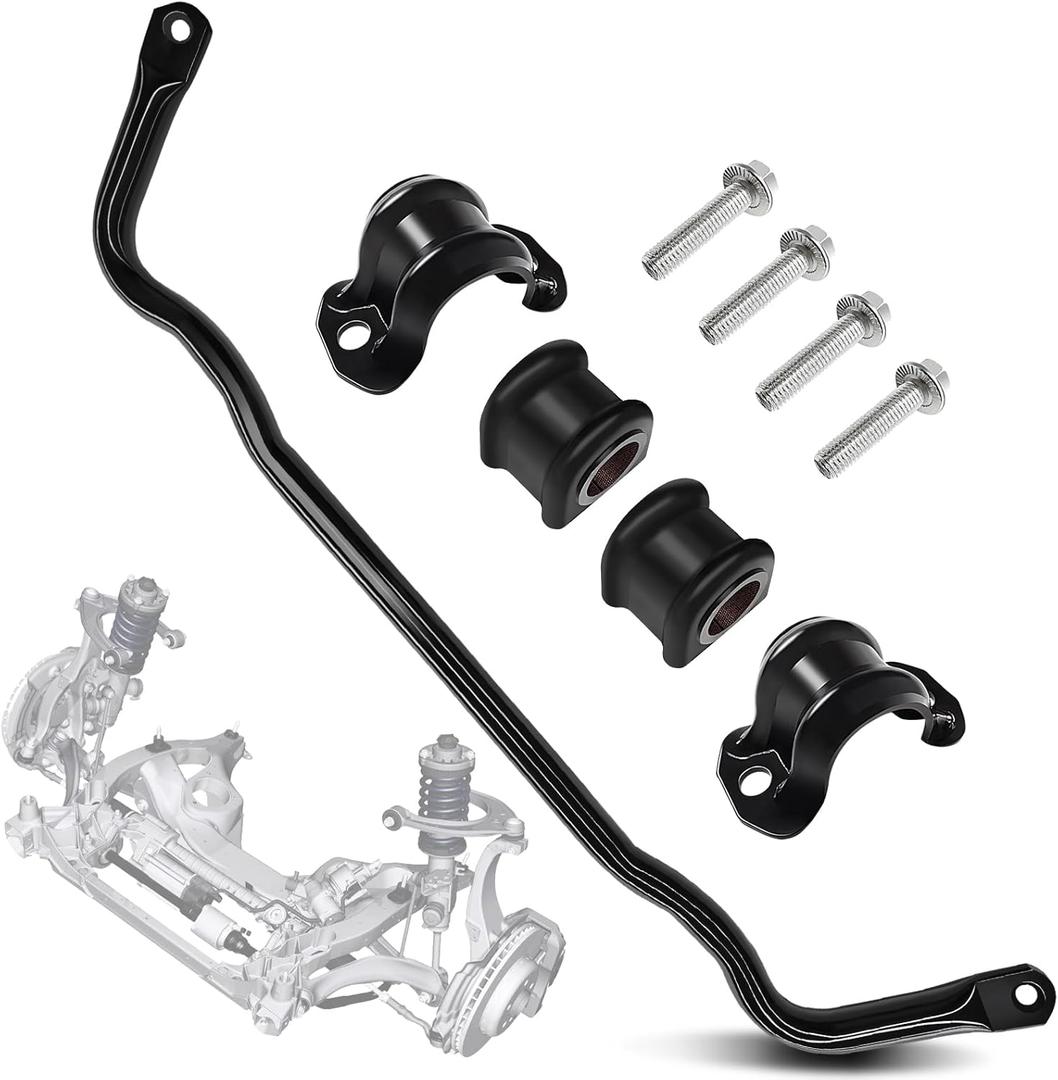 55398938AC Front Sway Bar Kit, Front Suspension Stabilizer Bar with Bushing Kit Fits for 2009-2010 Dodge Ram 1500, 2011-2018 Ram 1500, 2019-2022 Ram Classic 1500 4WD, #55398938AB Sway Bar 2pcs