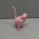 Pink Cat Statue Modern Abstract, Home Office Shelf Decor, 7-Inch Vibrant Assorted Colors, Easy to Match Any Decor Style