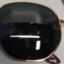 Pro Acme Small Square Sunglasses for Women Men 100% Real Glass Lens Hexagonal Frame (C8 | Gold | Grey)