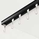 Curtain Track, Ceiling Curtain Track for Room Divider, Ceiling Mount Rail Set with Roller Hooks, Black, 6ft - 9ft